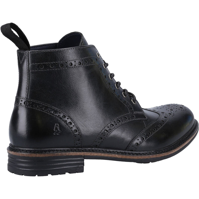 Hush Puppies Joshua Bottes Noires En Cuir Pour Hommes