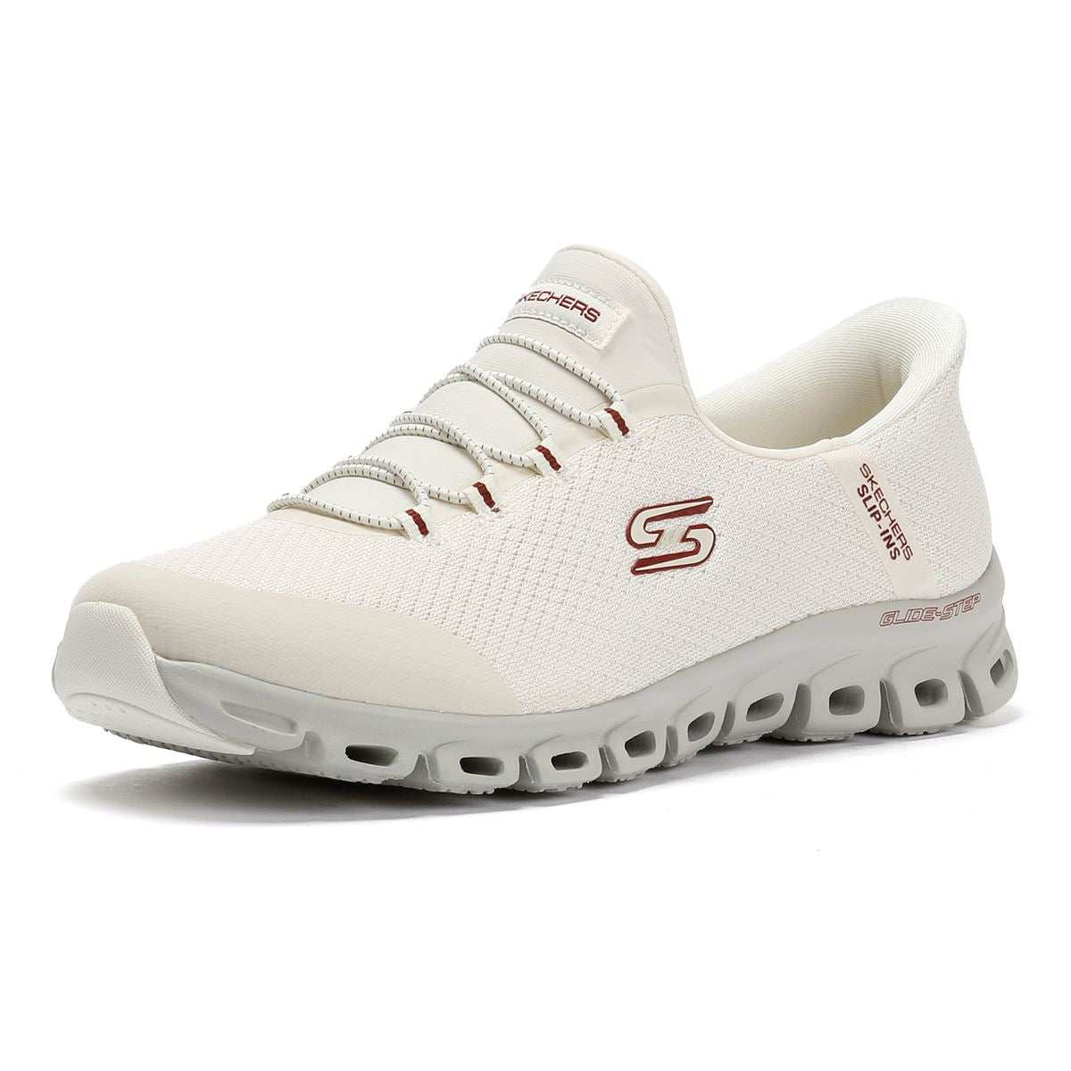 Skechers Slip-Ins Glide Step Vibey Baskets Blanches En Mesh Pour Femmes