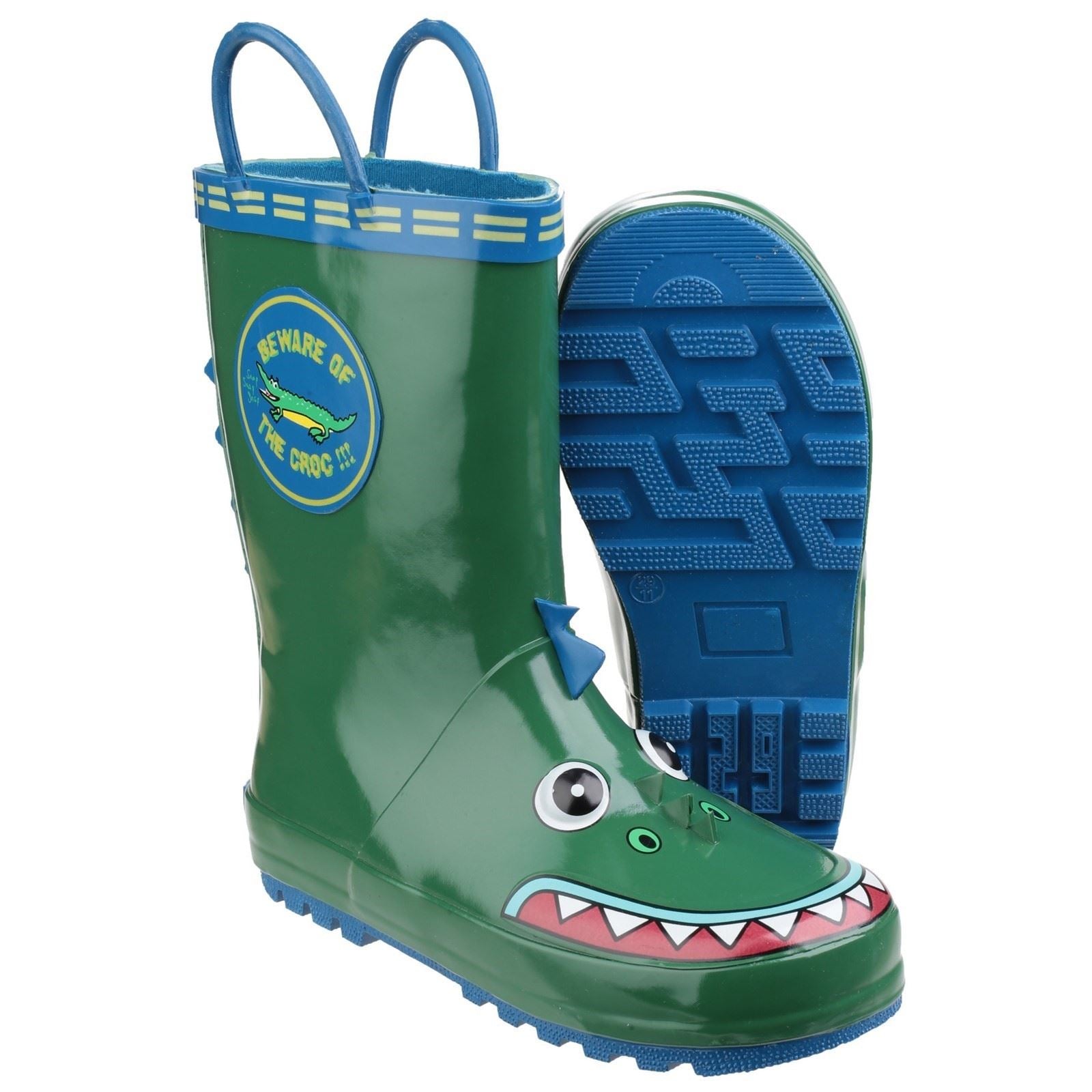 Cotswold Puddle Bottes En Caoutchouc Style Wellington En Forme De Crocodile