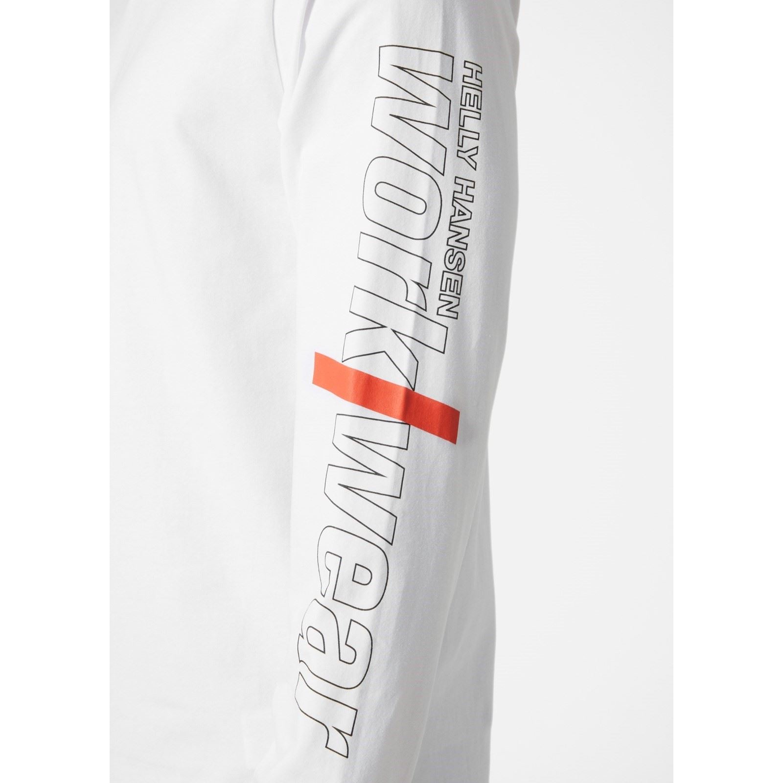 Helly Hansen Workwear Logo Longsleeve T-Shirt Blanc En Coton Pour Hommes