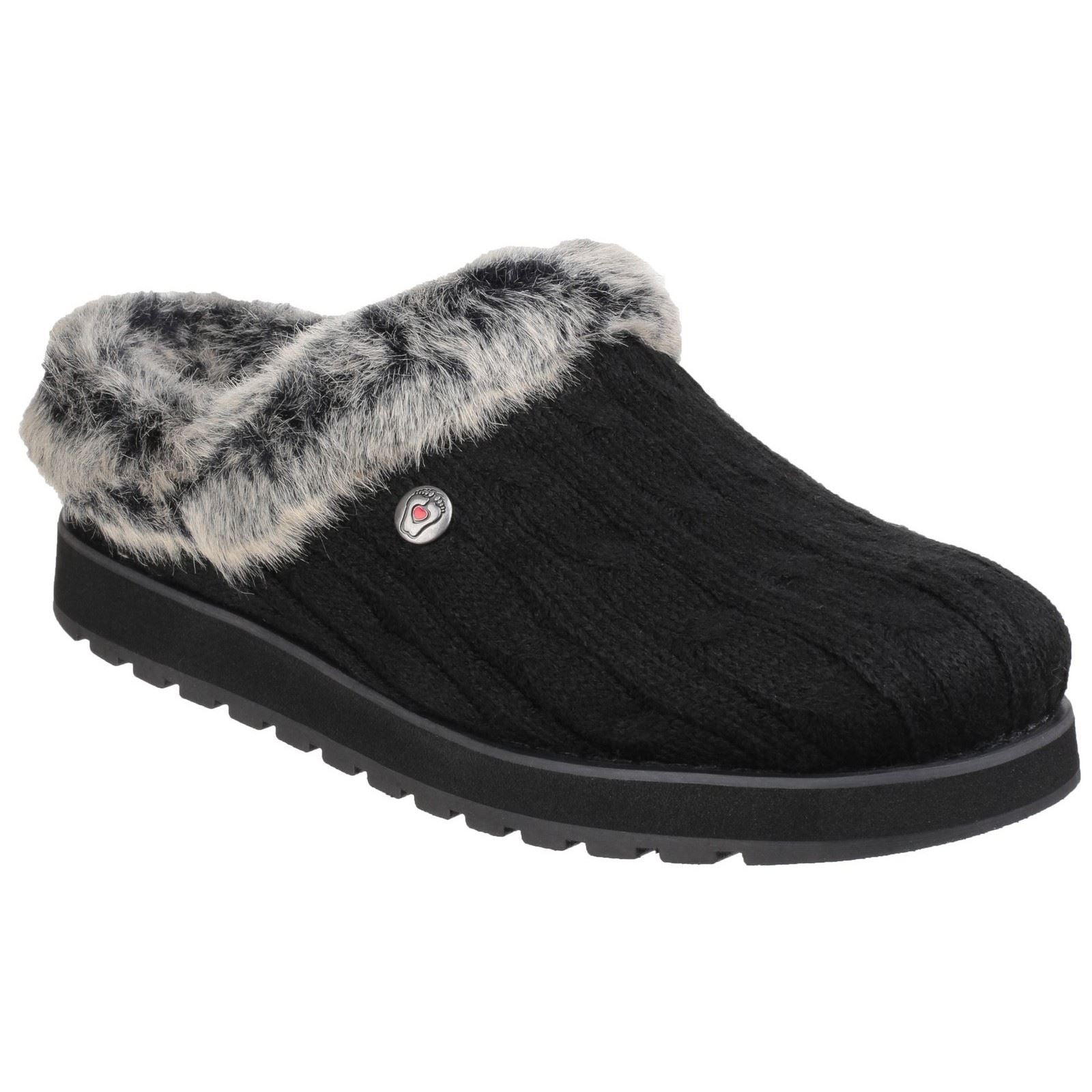 Skechers Keepsakes Ice Angel Chaussons Noirs Pour Femmes En Synthétique