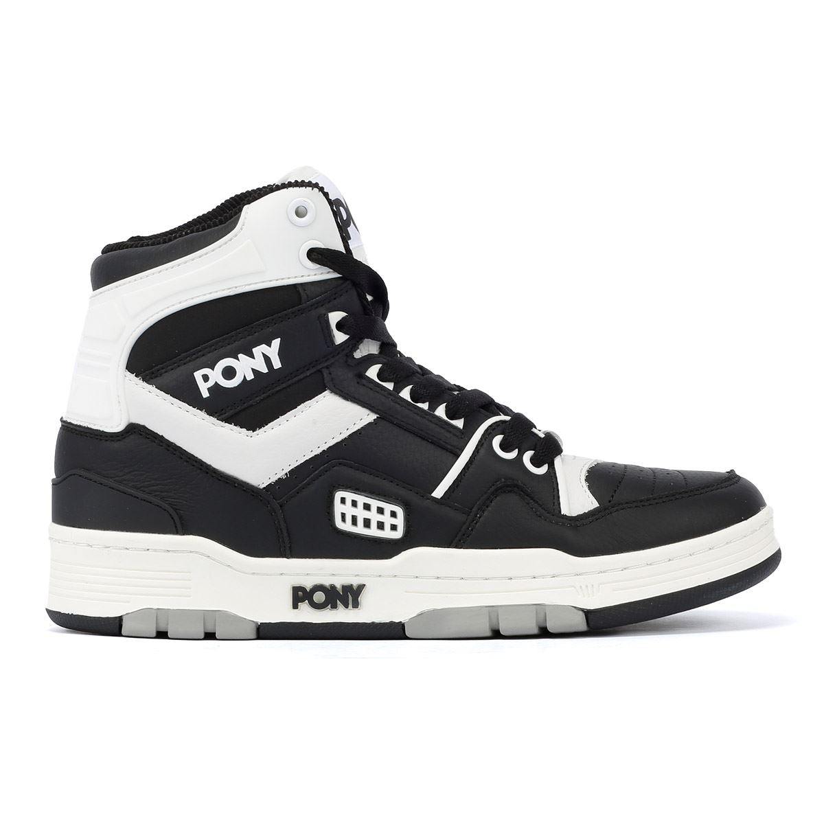 Pony M_100 Baskets En Cuir Noires/Blanches