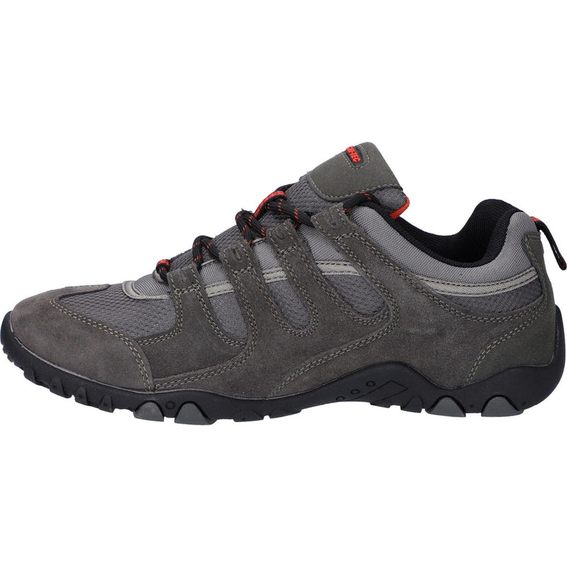 Hi-Tec Quadra II Chaussures De Randonnée Pour Hommes En Suède Gris / Rouge Vif