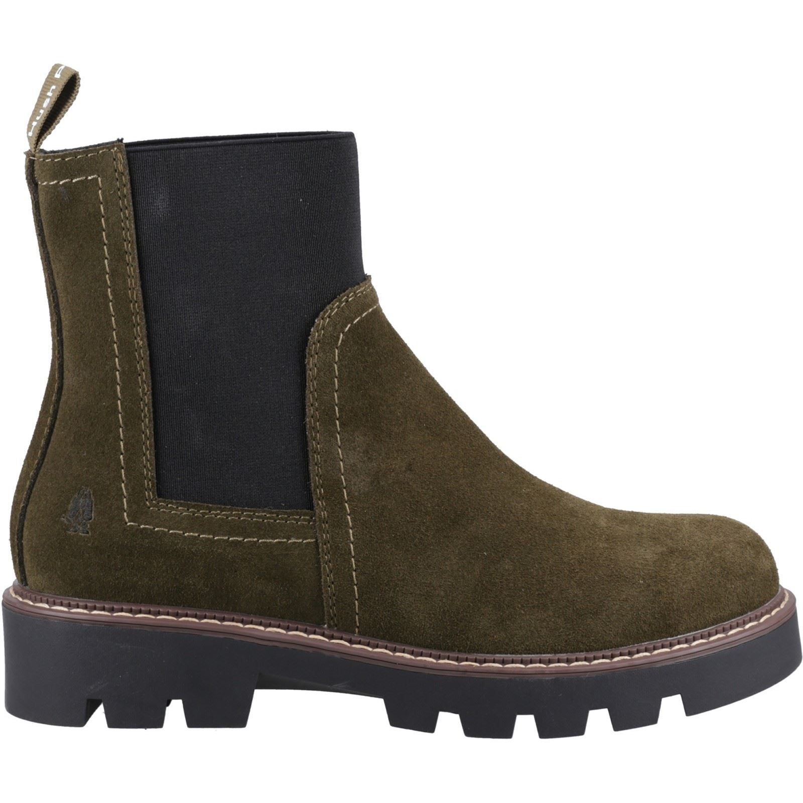 Hush Puppies Adeline Bottes Khaki Pour Femmes En Suède