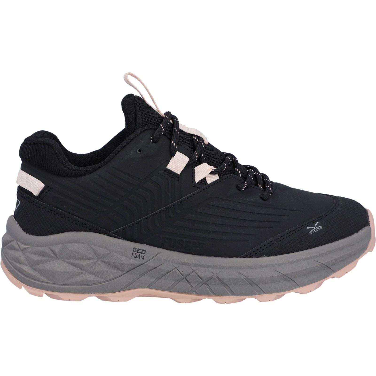 Hi-Tec Fuse Trek Sneakers Pour Femmes En Polyester Noir/gris Ardoise/rose Camée