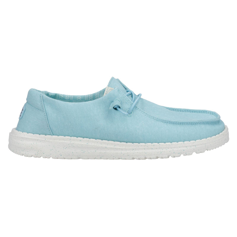 HEYDUDE Wendy Canvas Mocassins Turquoise Pour Femmes En Coton 100%