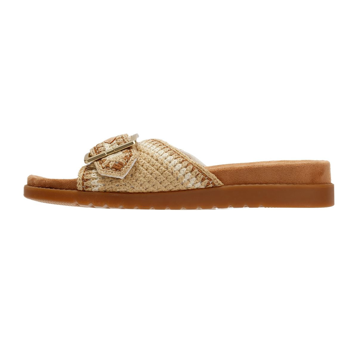 TOMS Marin Slide Sandales Beiges En Textile Pour Femmes