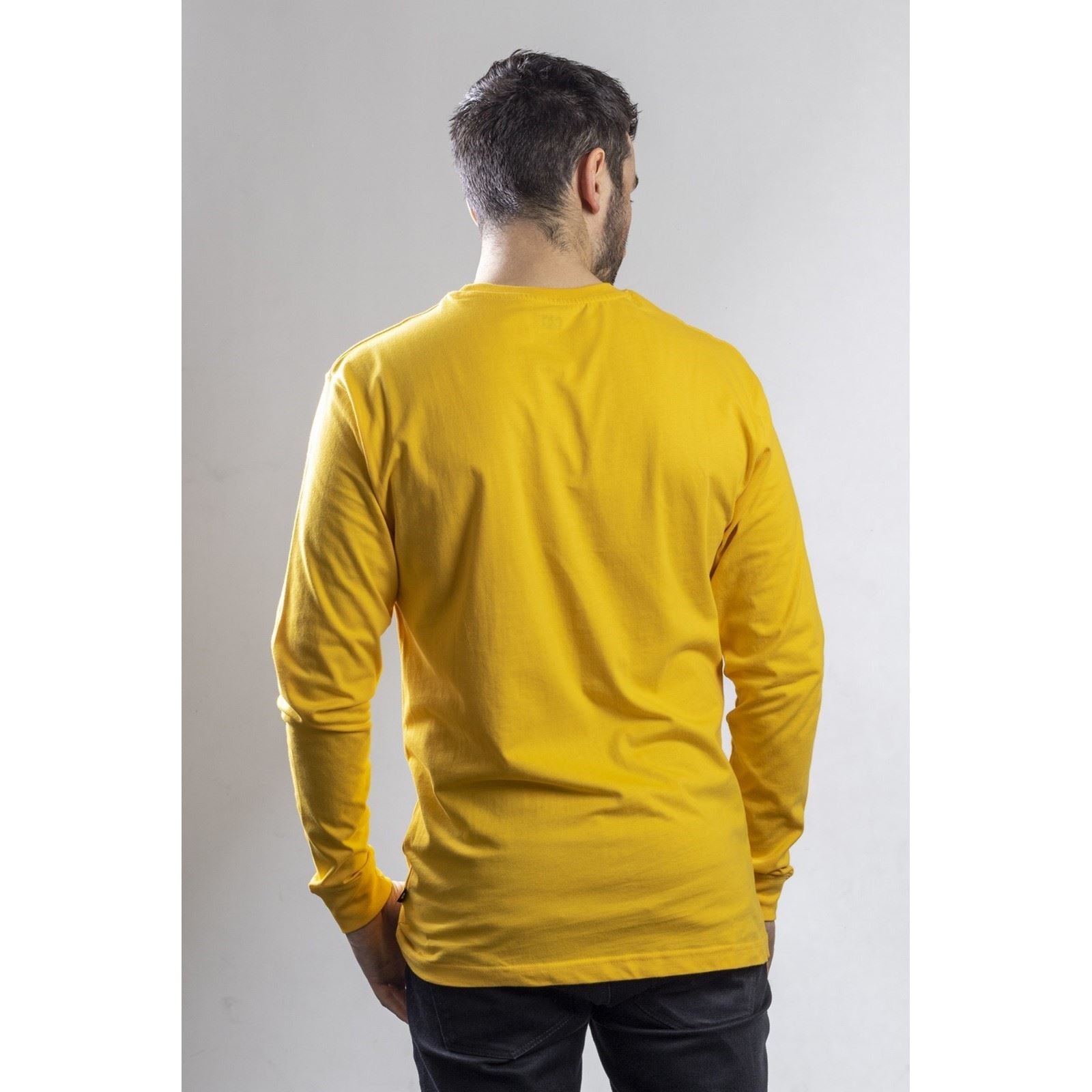 Caterpillar Trademark Banner Long Sleeve T-Shirt Jaune En Coton Pour Homme