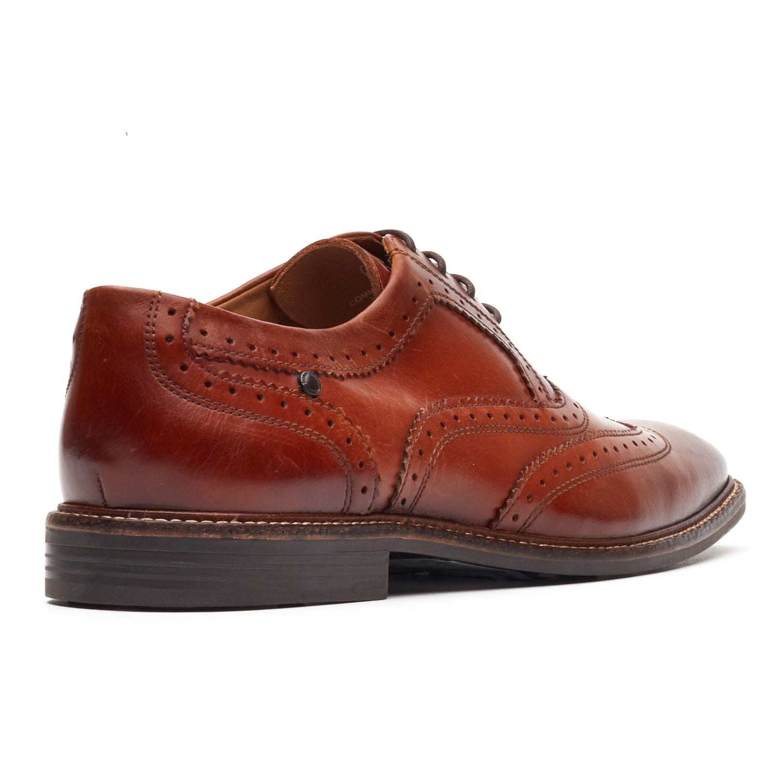 Base London Clarence Brogue Chaussures En Cuir Pour Hommes Brogues Brûlées Tan