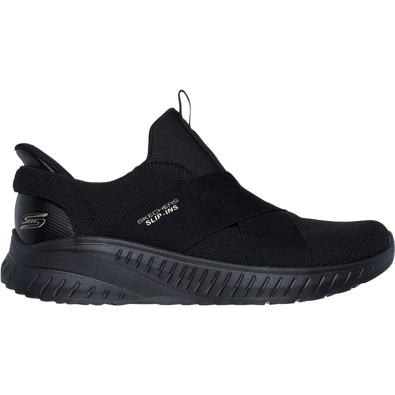 Skechers Bobs Squad Chaos Your Moment Sneakers Noires Pour Femmes En Textile