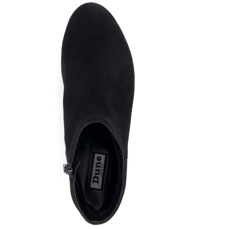 Dune Pippie Bottes Noires À Talons En Cuir Pour Femme