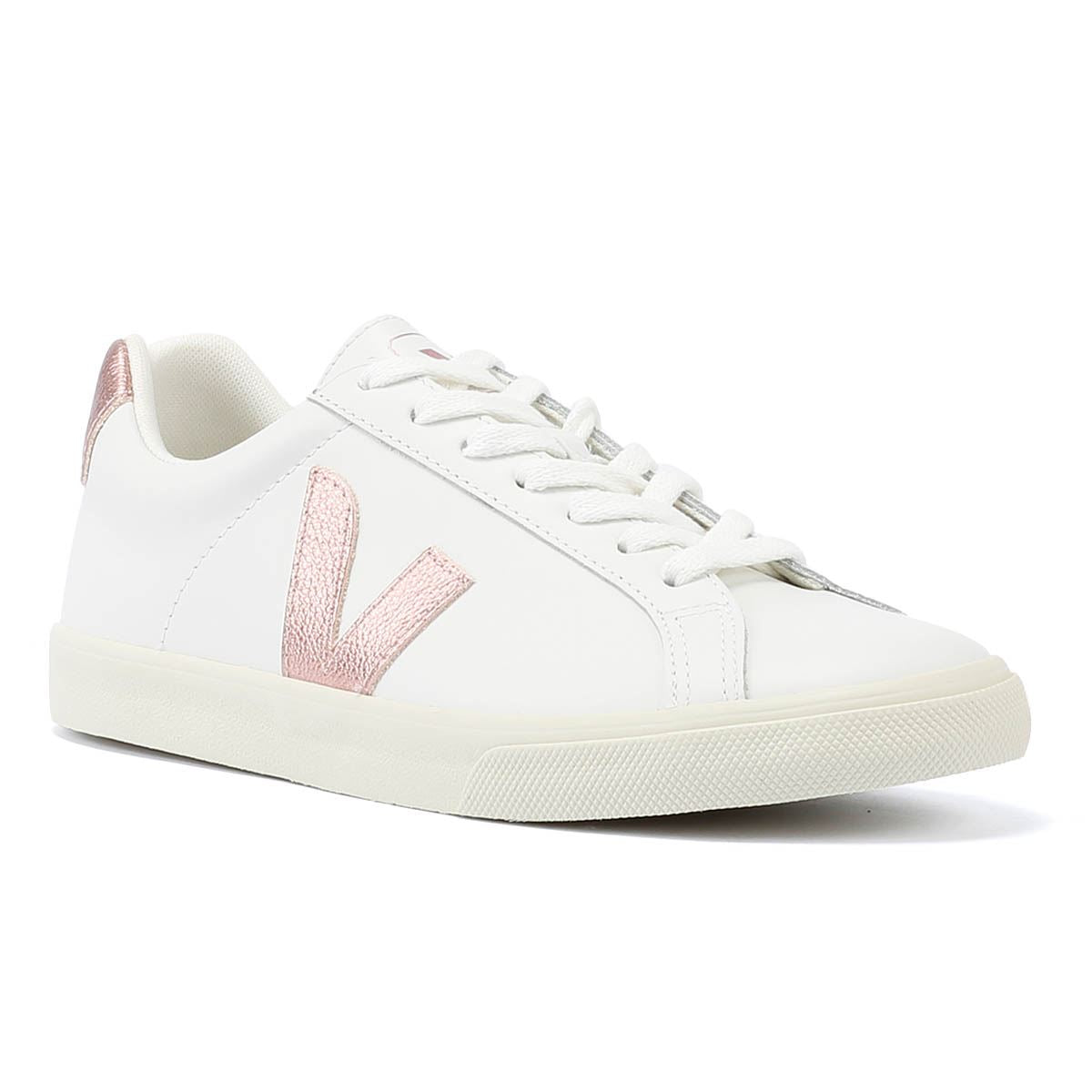 Veja Esplar Baskets Pour Femmes En Cuir Blanc/Nacre