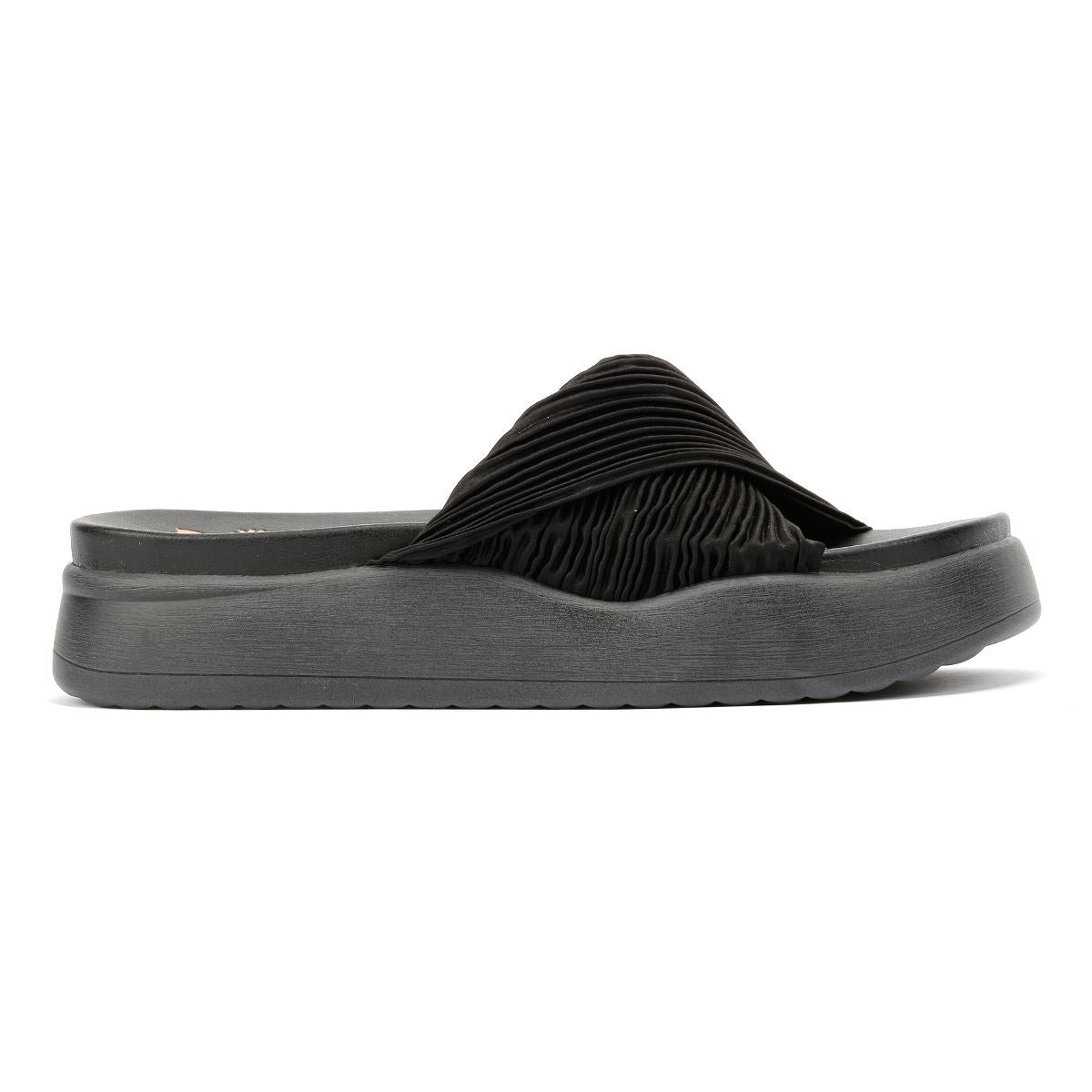 Desert Fleur Gabbro Sandales Noires Pour Femme En Satin