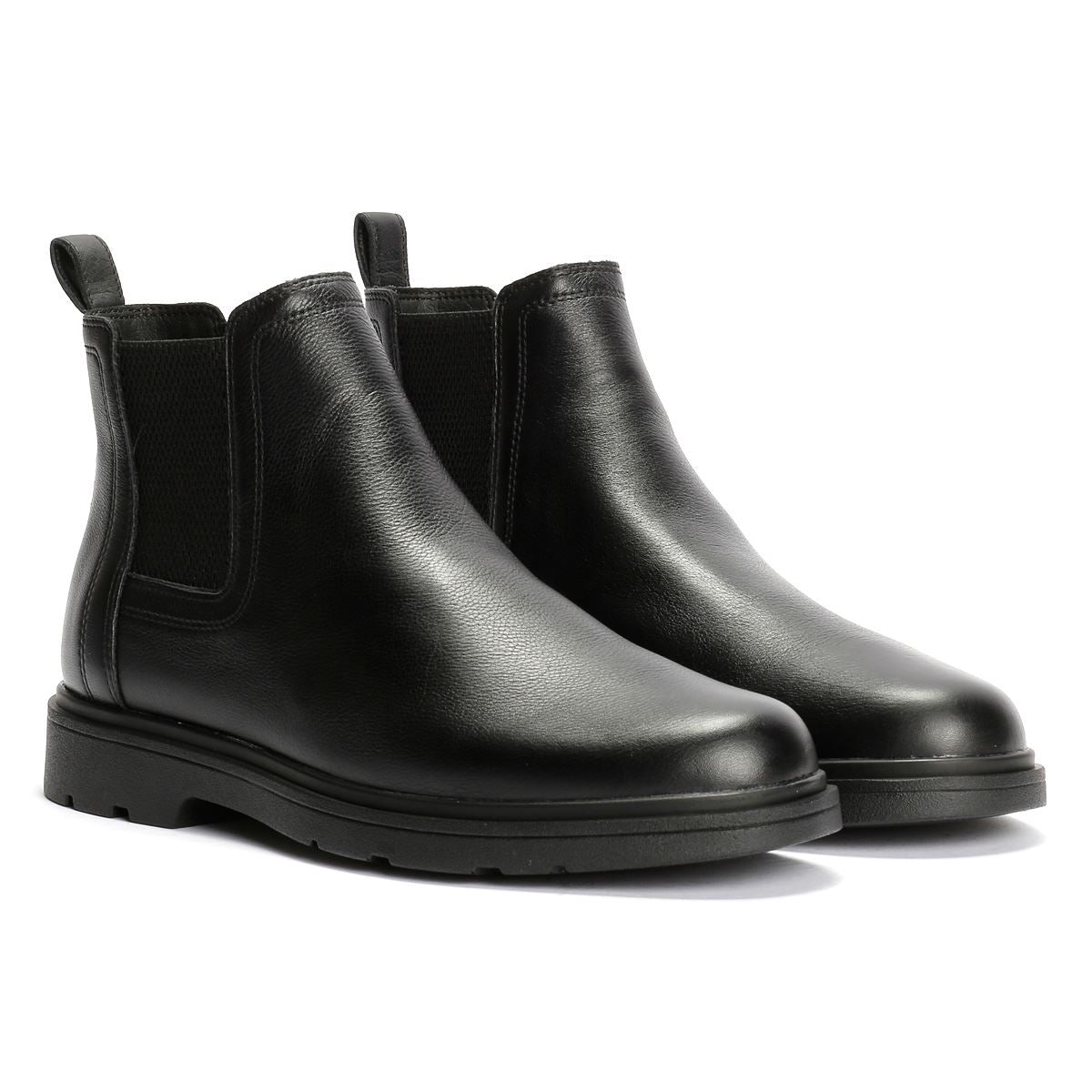 Geox Spherica EC1 C Tumble Bottes Noires En Cuir Pour Hommes