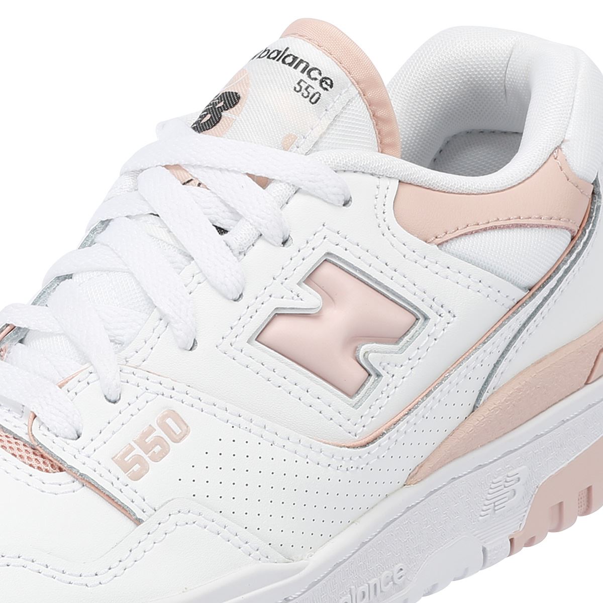 New Balance 550 Baskets En Cuir Blanc/Rose Pour Femmes
