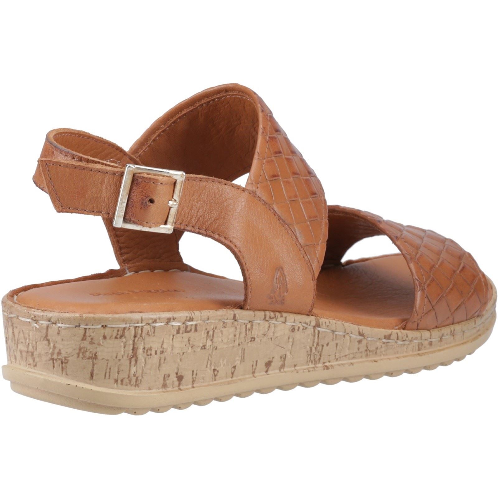 Hush Puppies Ebony Wide Fit Sandales En Cuir Pour Femme Couleur Tan