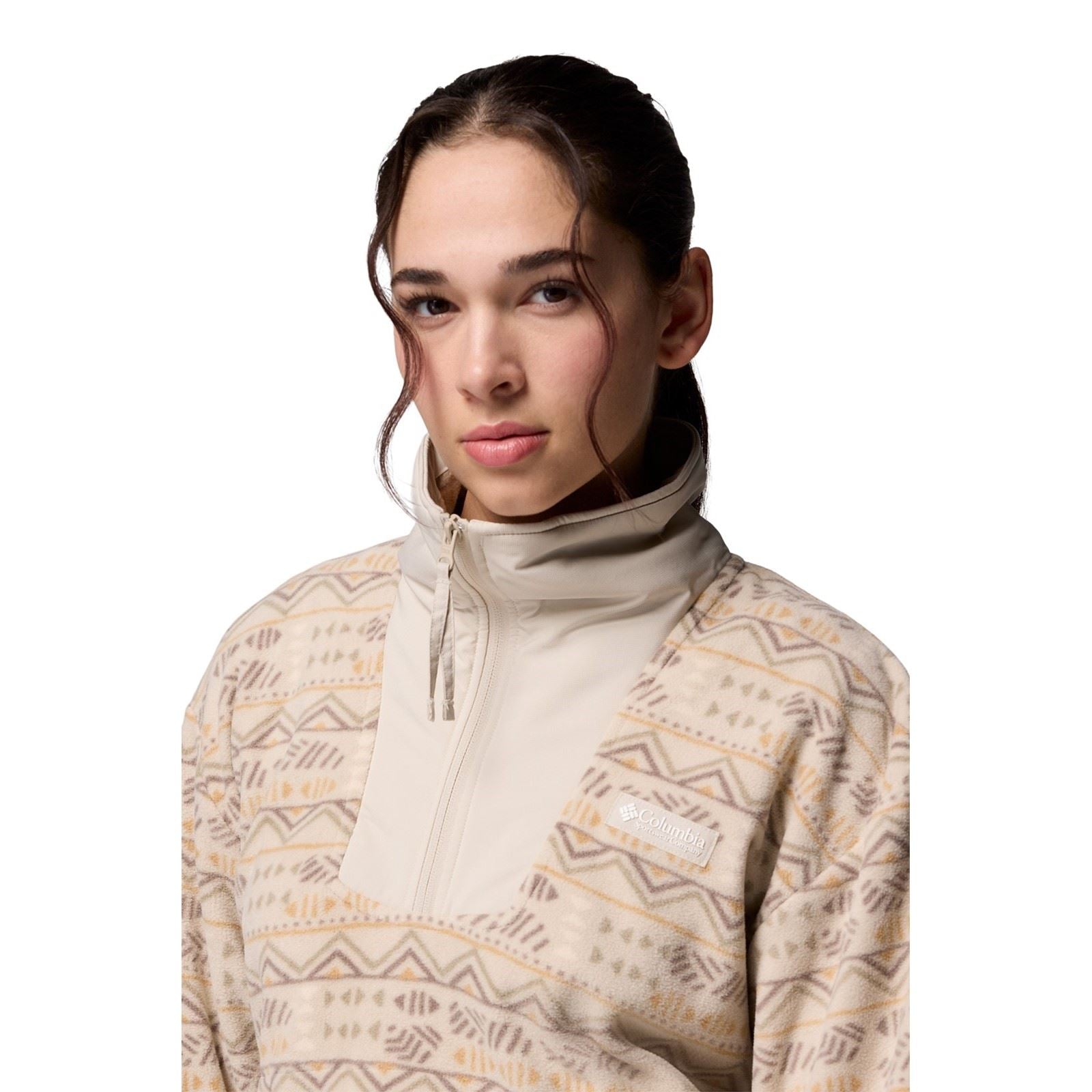 Columbia Sequoia Grove Printed Half Zip Pull En Polyester Pour Femme Marron