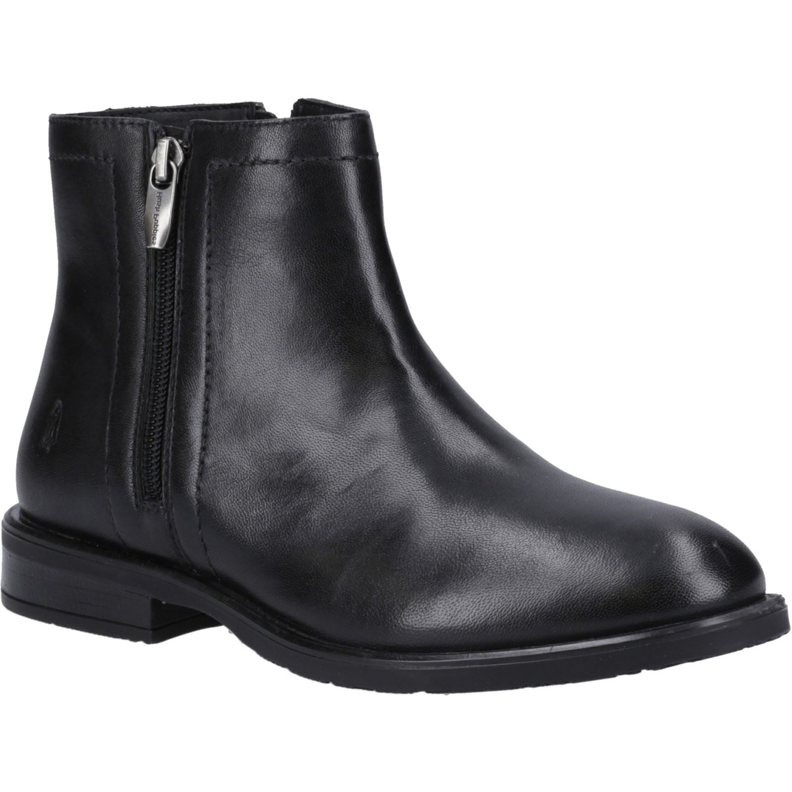 Hush Puppies Valerie Bottes En Cuir Noires Pour Femmes