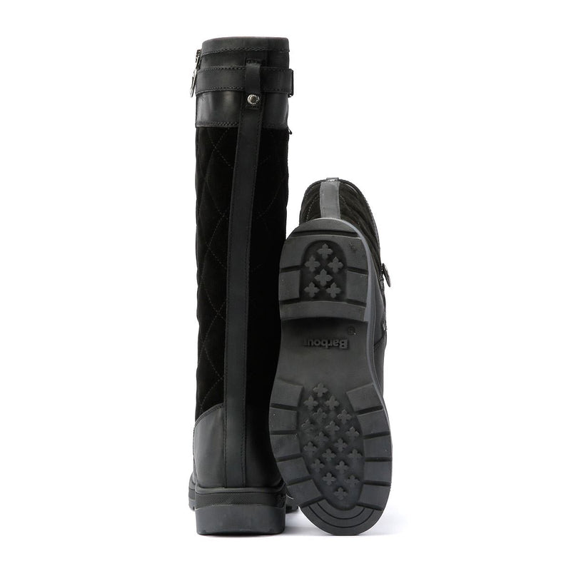 Barbour Oak Tall Bottes En Daim Noir Pour Femmes