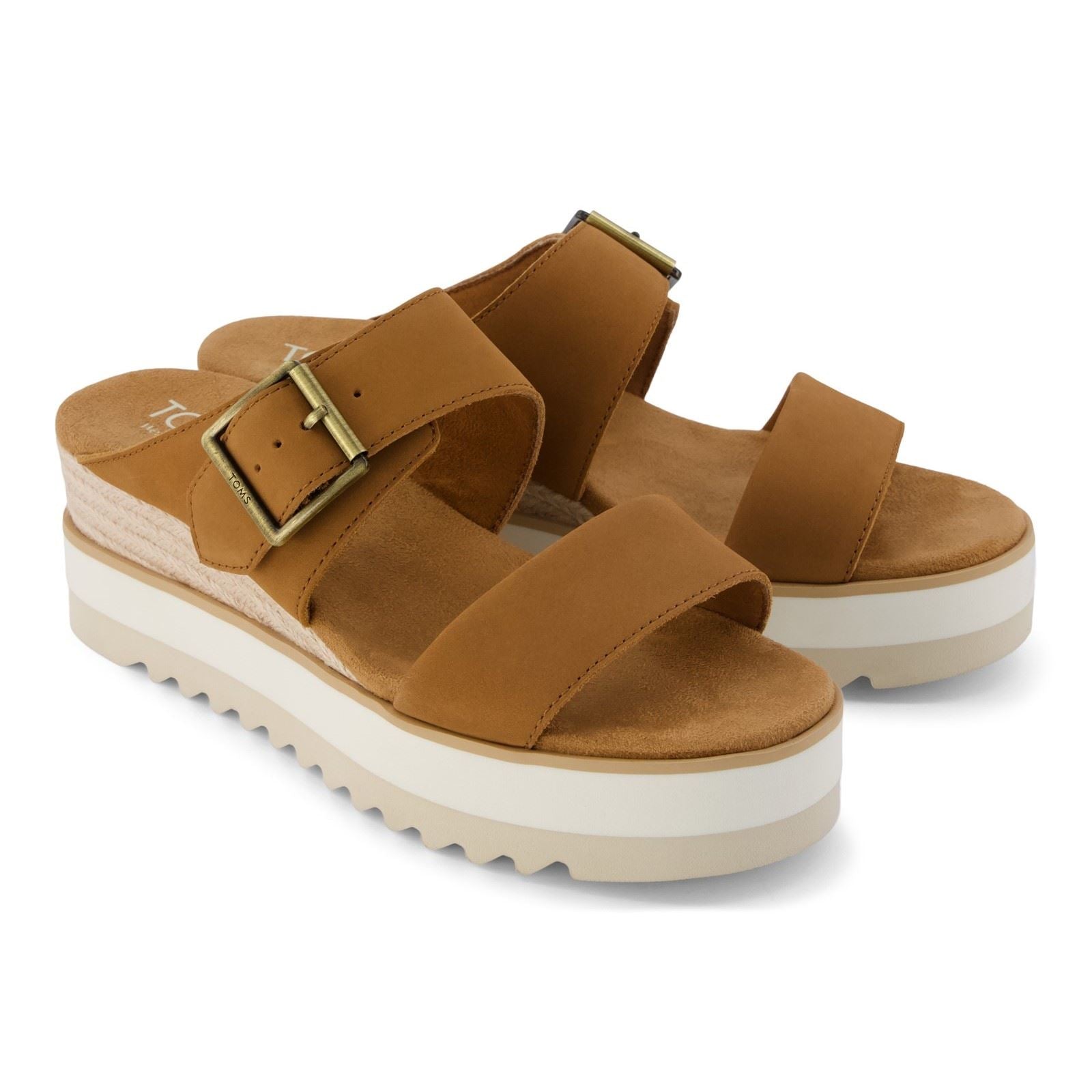 TOMS Diana Sandales En Cuir Pour Femmes Brown Sugar