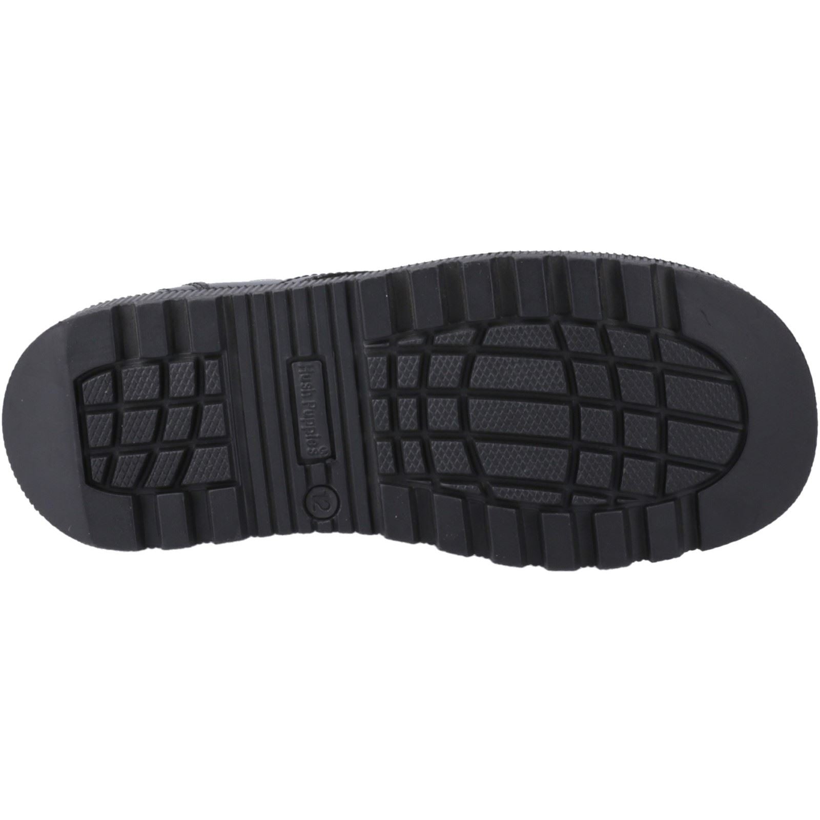 Hush Puppies Keeley Chaussures À Lacets Noires En Cuir Pour Filles