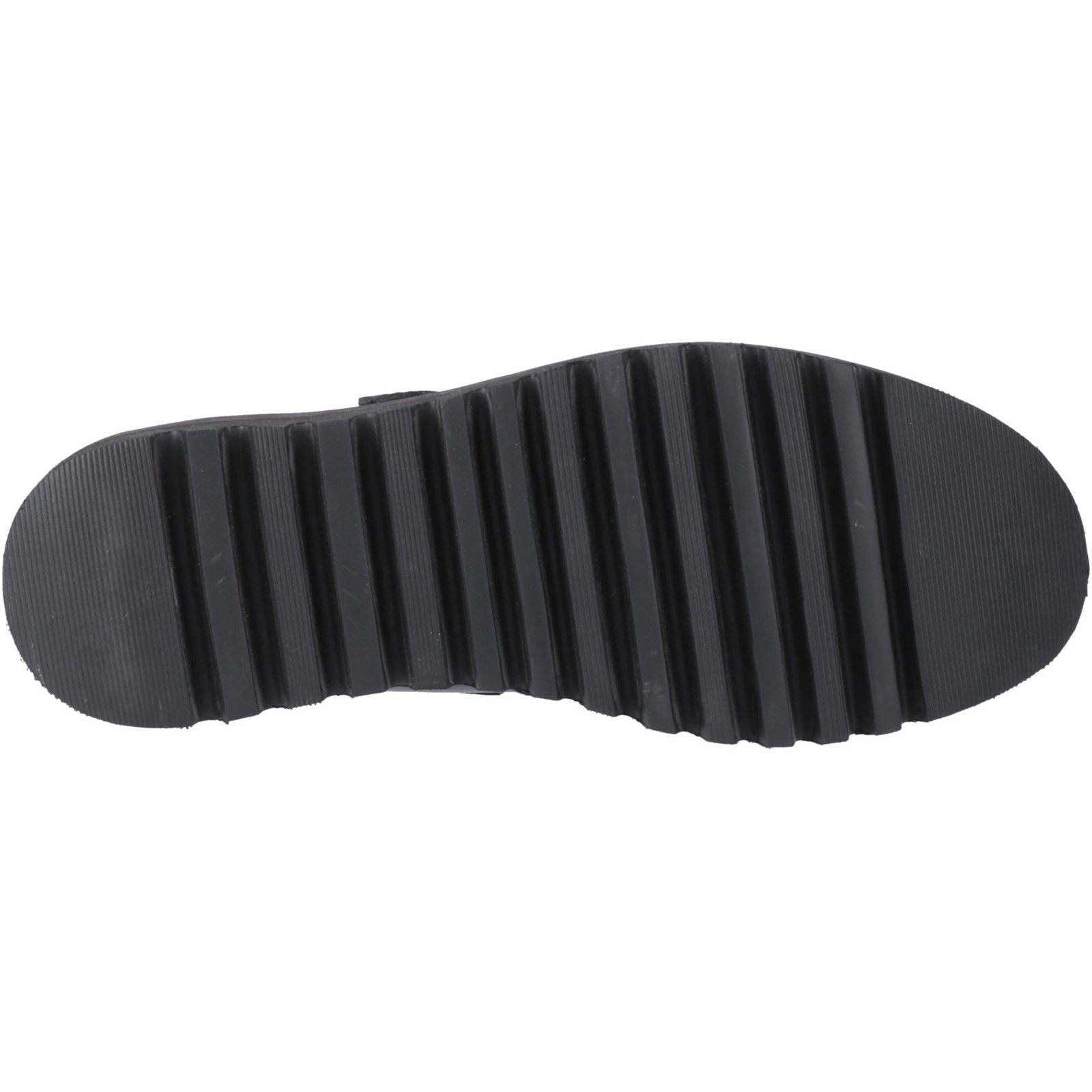 Hush Puppies Florrie T-Bar Chaussures Noires Pour Filles En Cuir