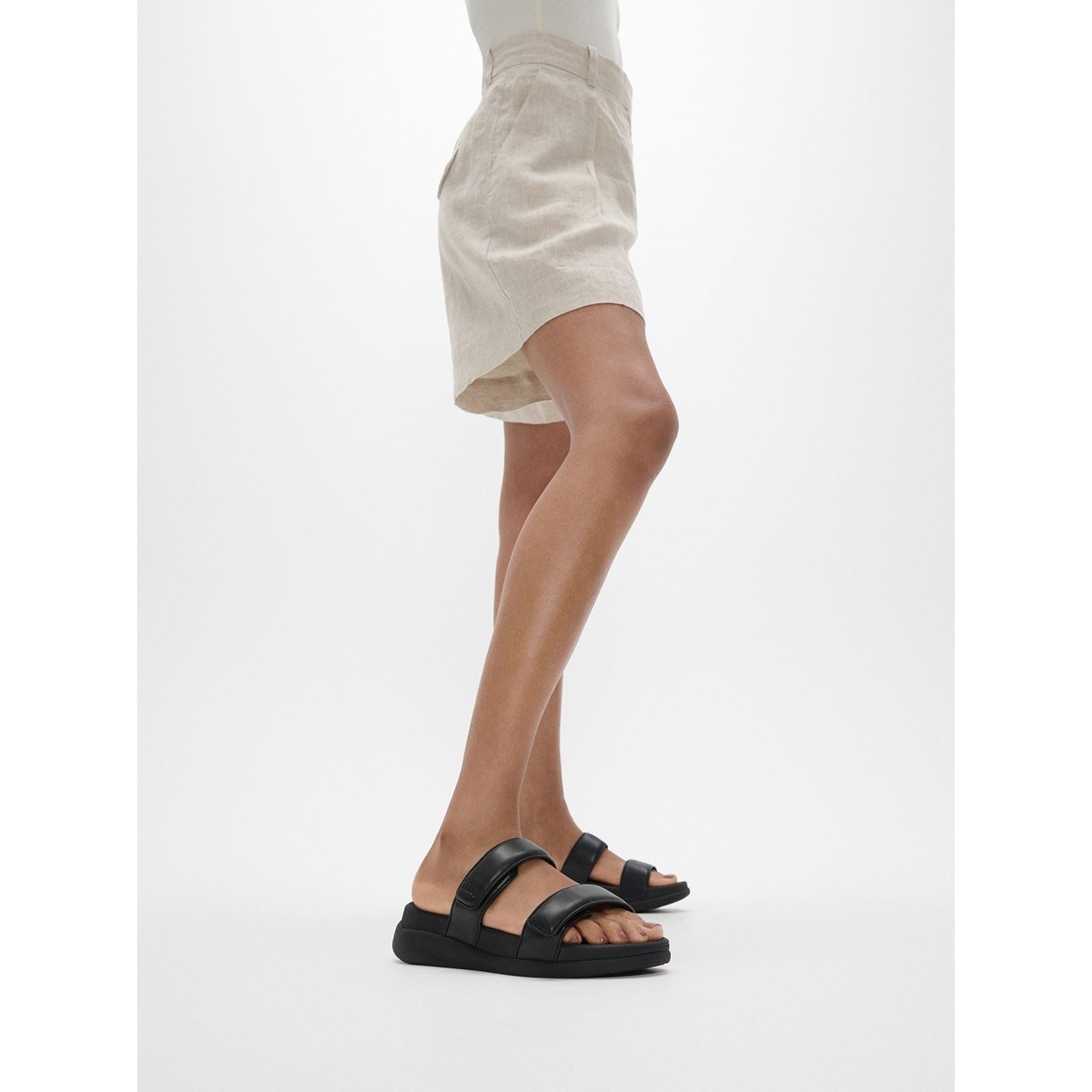 Fitflop F-Mode Go Sandales Toutes Noires En Polyuréthane Pour Femmes