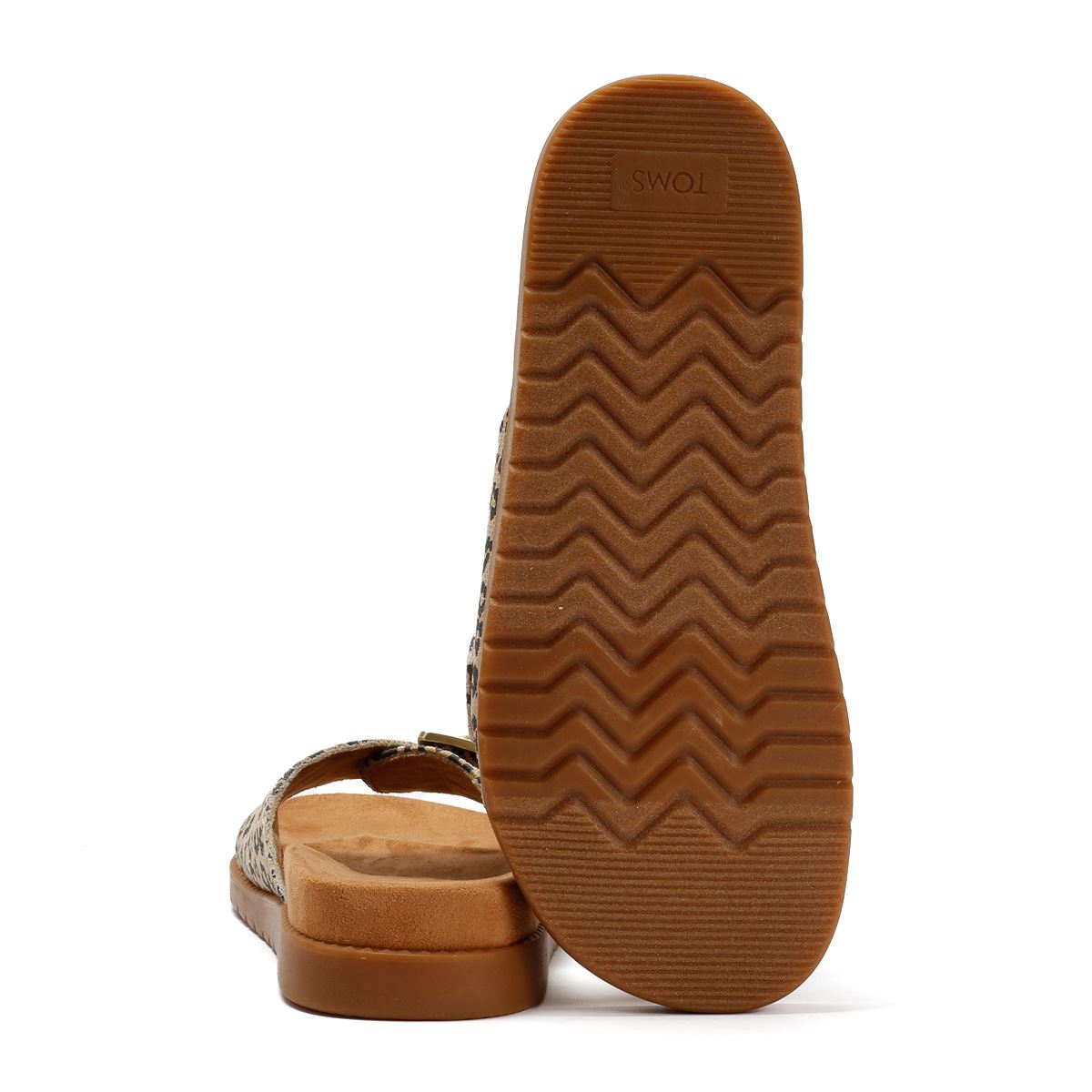 TOMS Marin Slide Sandales Beiges En Textile Pour Femmes