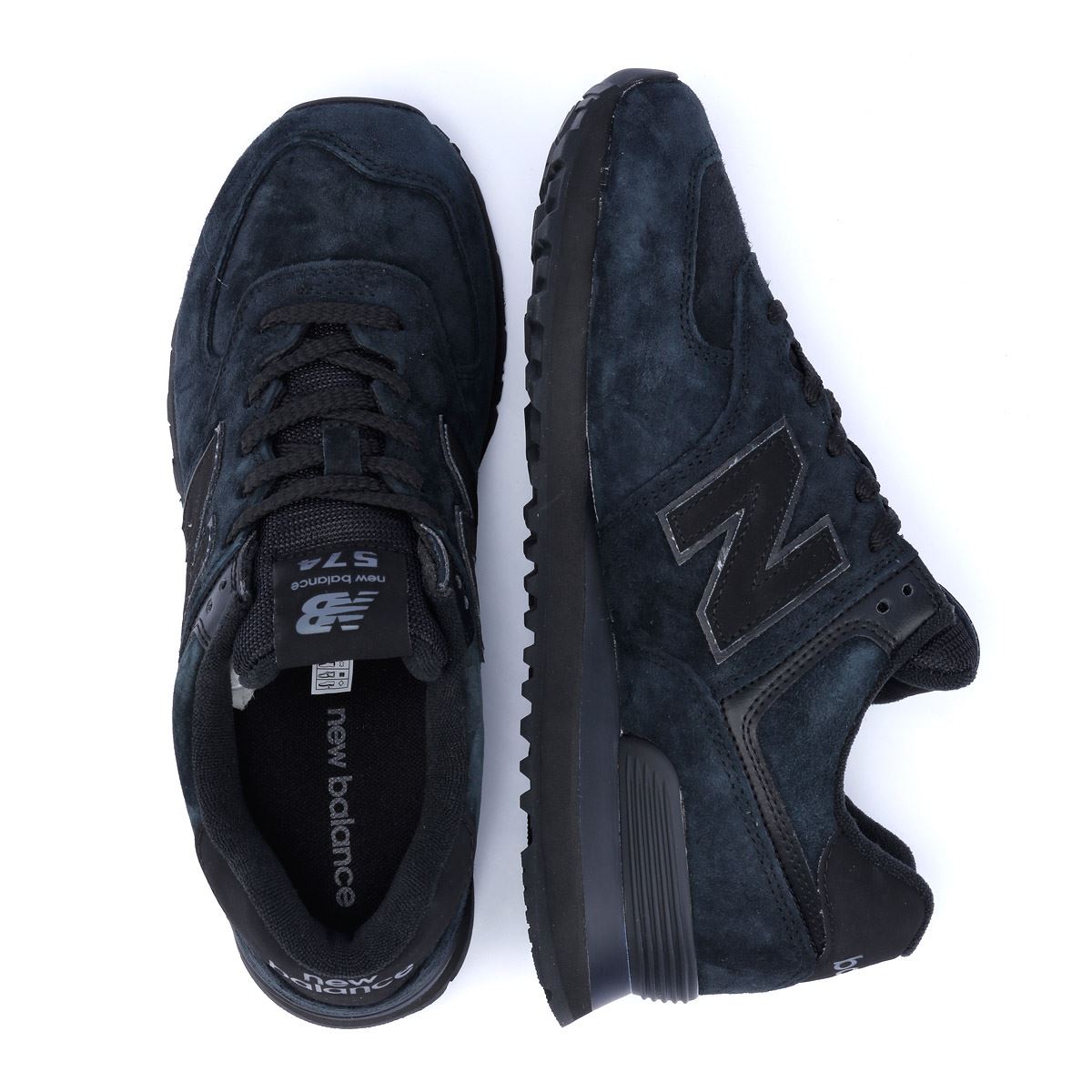 New Balance 574 Baskets Noires En Daim