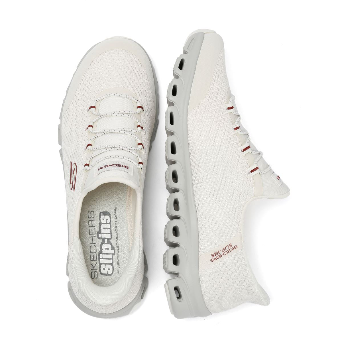 Skechers Slip-Ins Glide Step Vibey Baskets Blanches En Mesh Pour Femmes