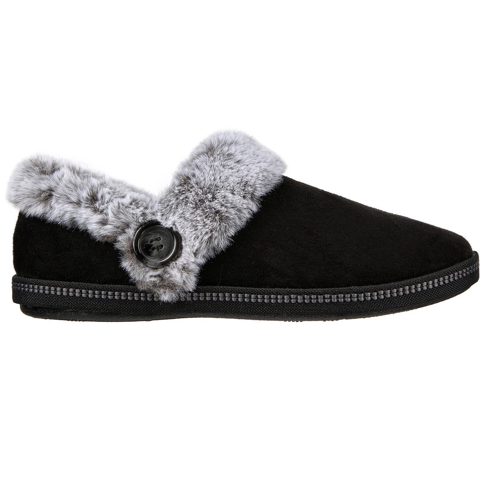 Skechers Cozy Campfire Fresh Toast Chaussons Noirs En Textile Pour Femme
