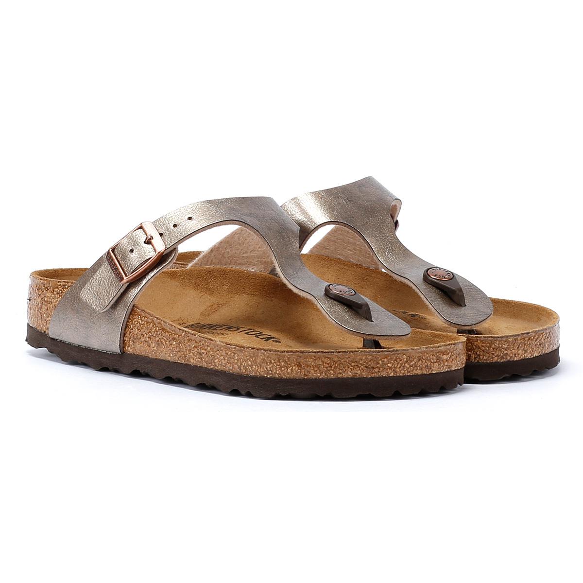 Birkenstock Gizeh Birko Flor Sandales Élégantes Pour Femmes En Taupe.