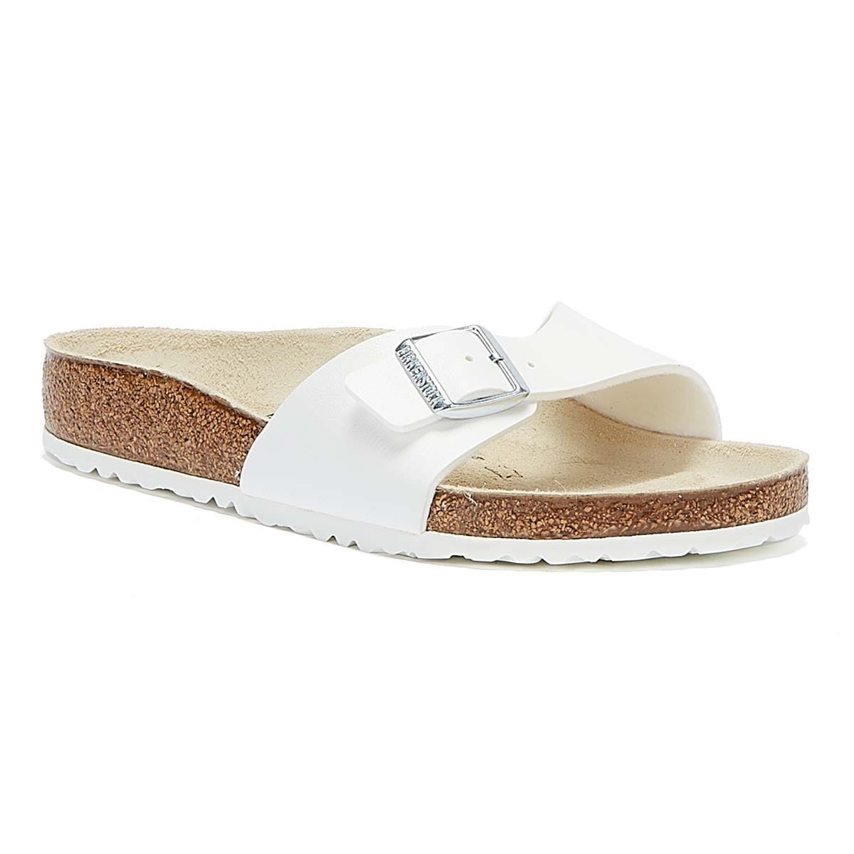 Birkenstock Madrid Birko Flor Femmes Blanc Sandales