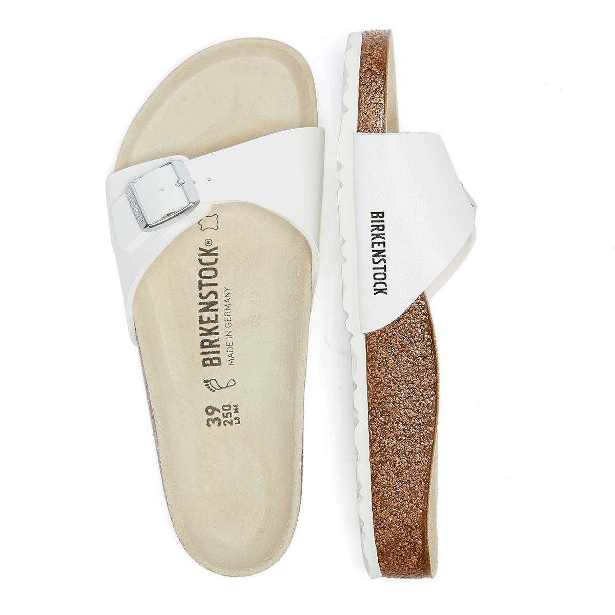 Birkenstock Madrid Birko Flor Femmes Blanc Sandales