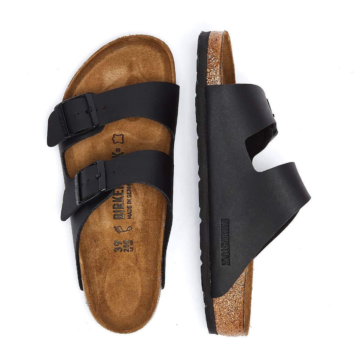 Birkenstock Arizona Birko-Flor Femmes Sandales noires étroites