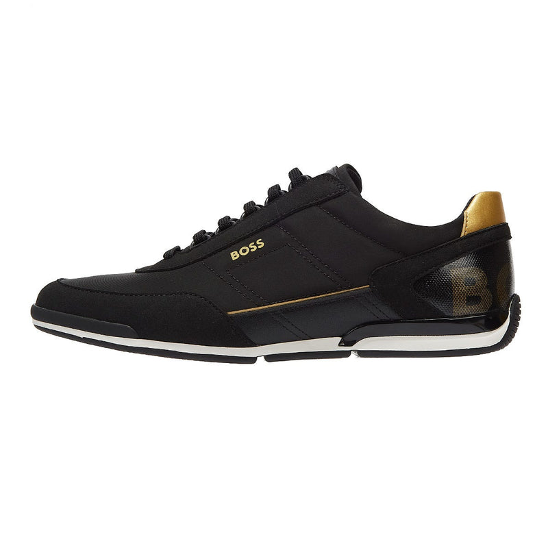 BOSS Saturn Low Flny Mens Black Trainers