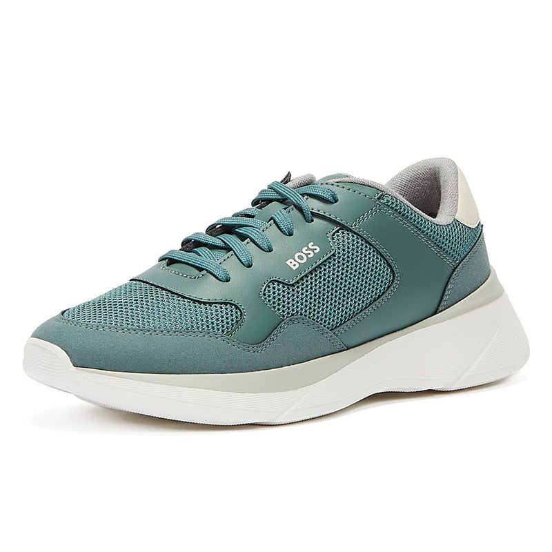 BOSS Dean Runn Mens Open Green Trainers