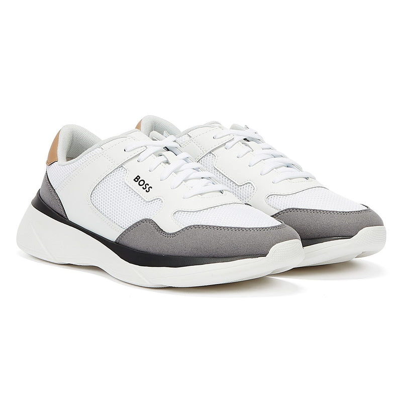 BOSS Dean Runn Memx Mens Open White Trainers