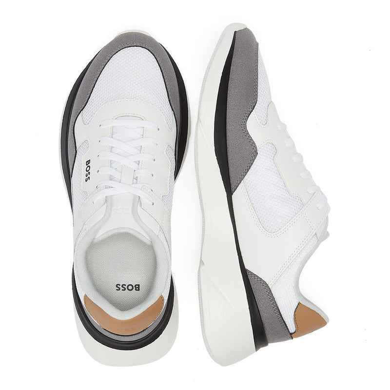 BOSS Dean Runn Memx Mens Open White Trainers