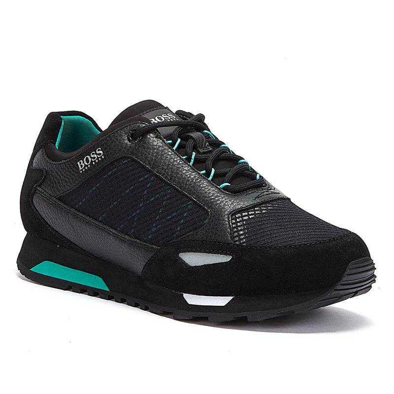 BOSS Parkour Runn Net Mens Black Trainers