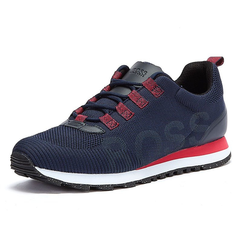 BOSS Parkour Runn Res Mens Navy / Red Trainers