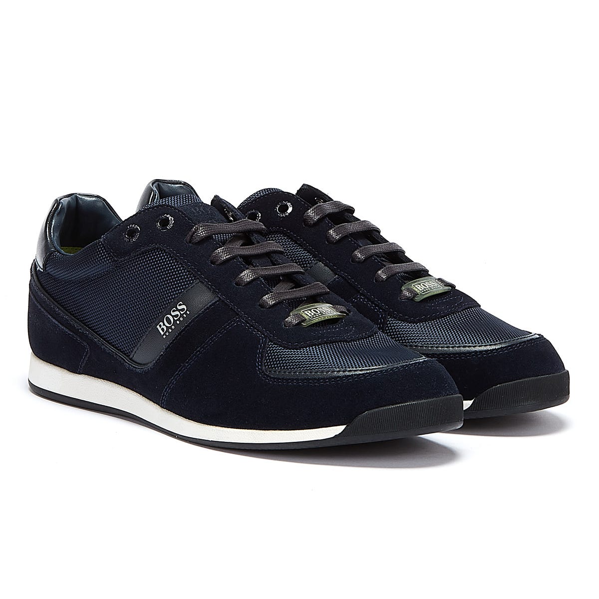 BOSS Glaze Mix Low Mens Dark Blue Trainers