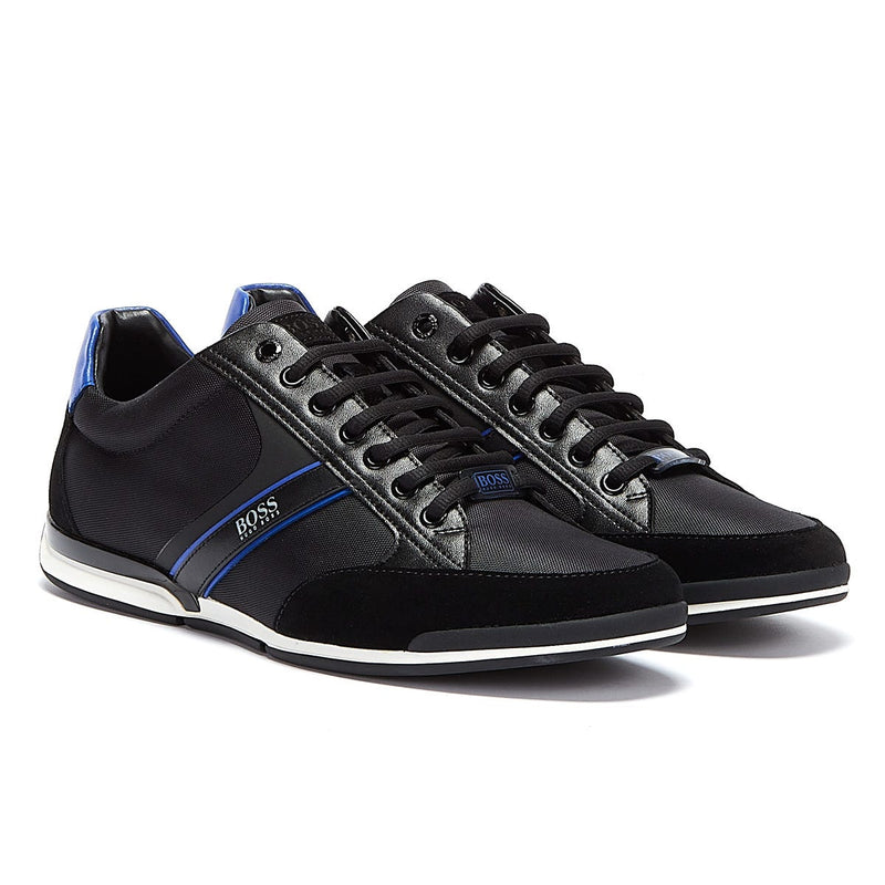 BOSS Saturn Low Mens Black / Blue Trainers