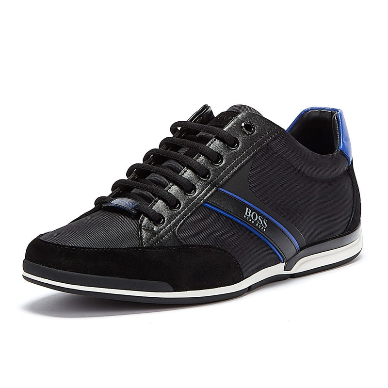BOSS Saturn Low Mens Black / Blue Trainers