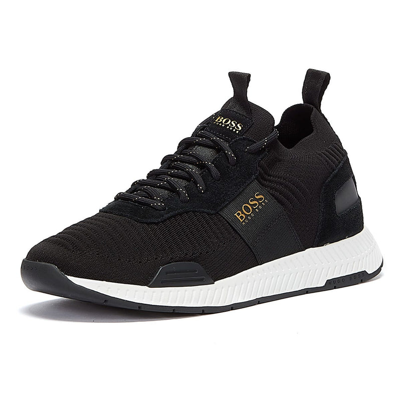 BOSS Titanium Runn Mens Black / Gold Trainers