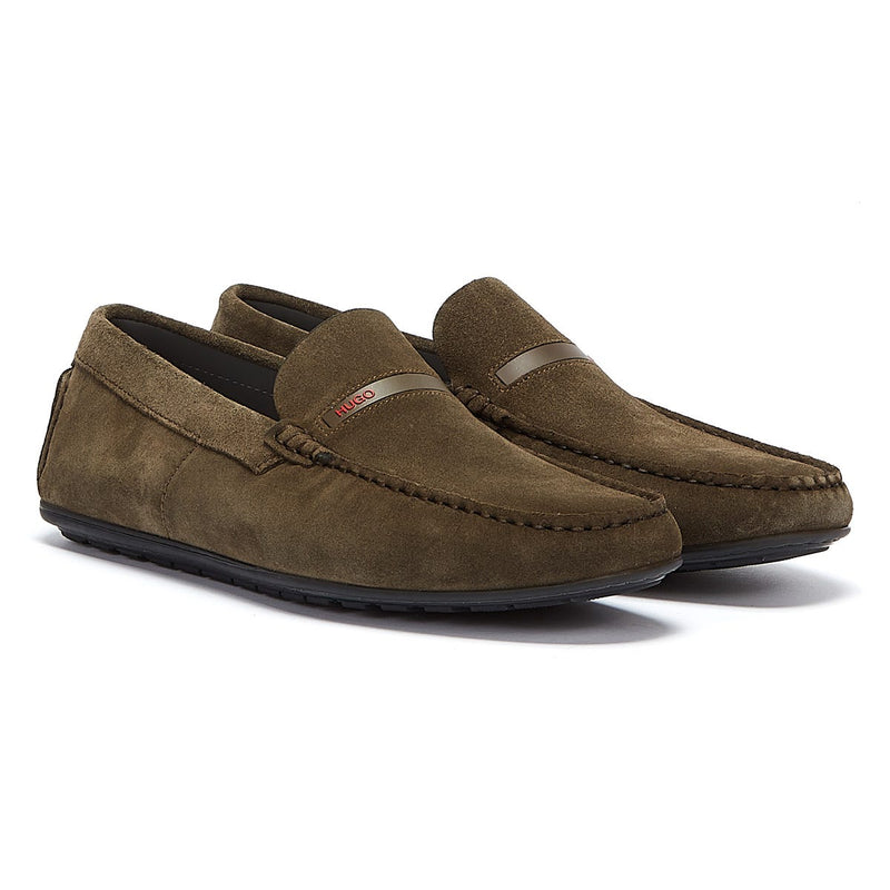 HUGO Dandy Moccassin Mens Khaki Shoes