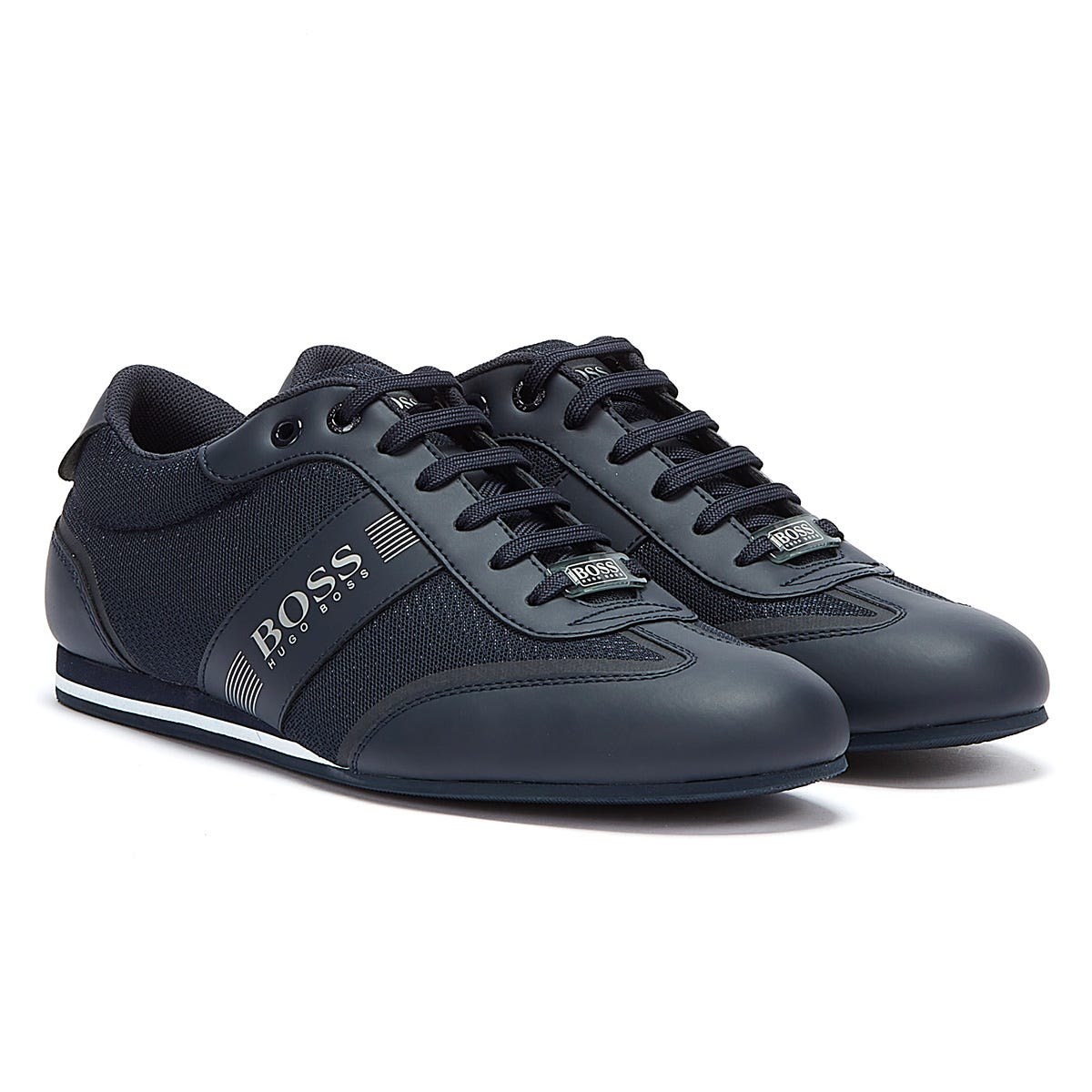 BOSS Lighter Mix Low Mens Dark Blue Trainers