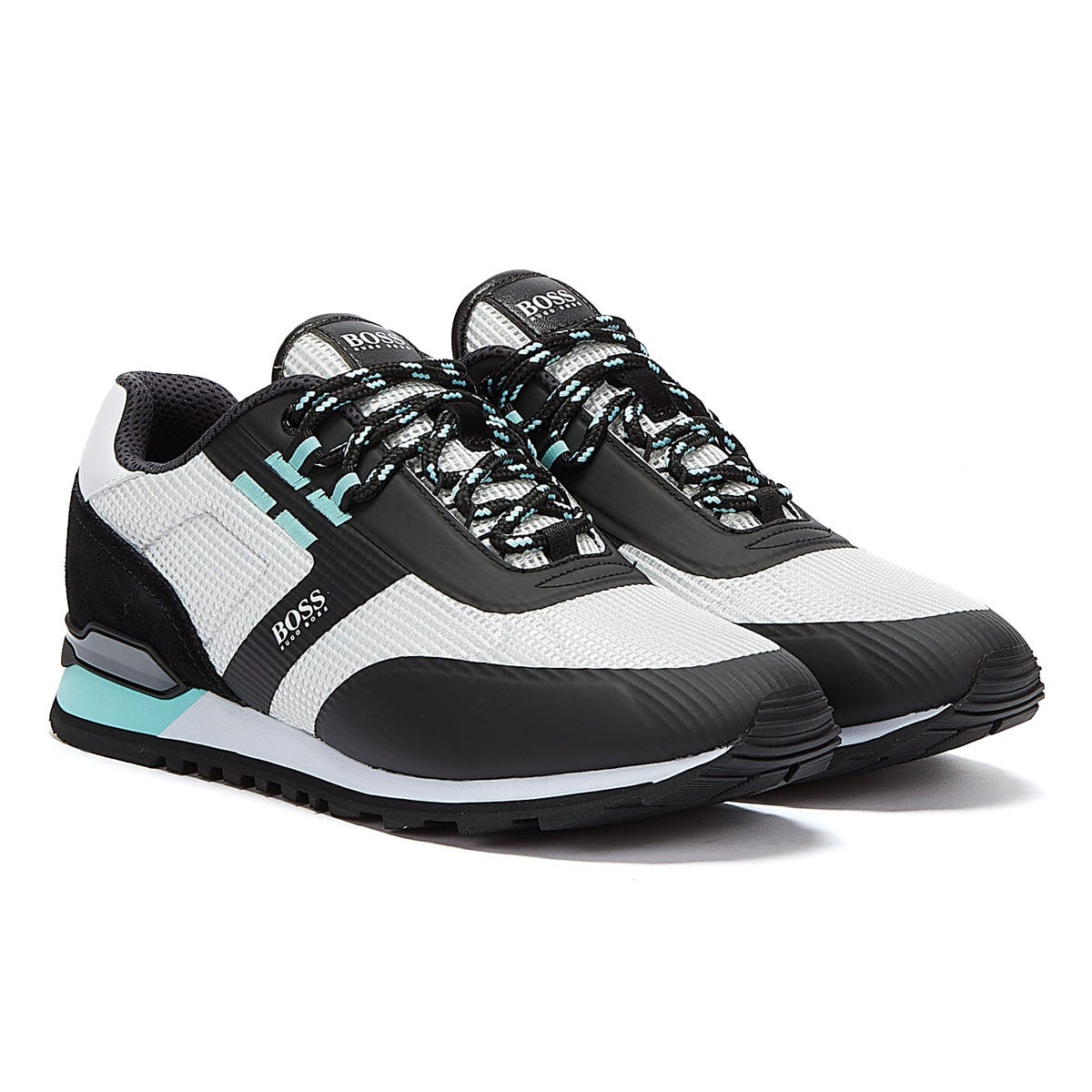 BOSS Parkour Runn Mesh Mens Grey / Light Blue Trainers