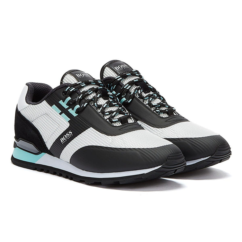 BOSS Parkour Runn Mesh Mens Grey / Light Blue Trainers