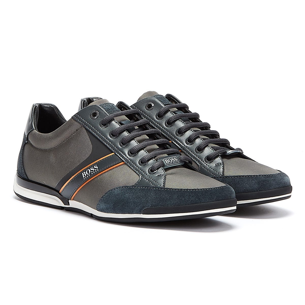 Hugo Boss Saturn Mens Grey / Gold Trainers